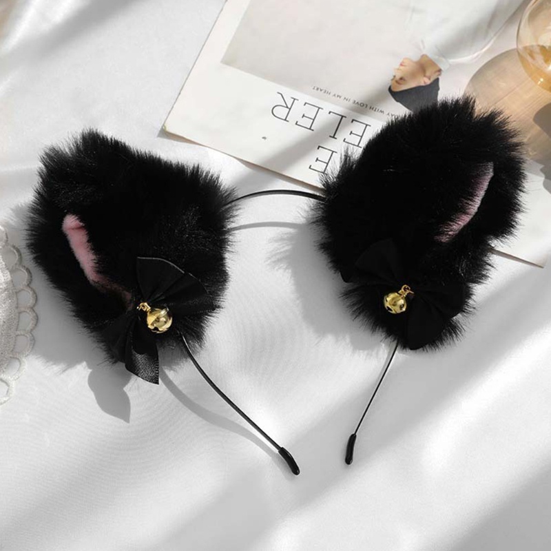 Băng Đô Tai Mèo Phối Lông Và Choker Hóa Trang Lolita