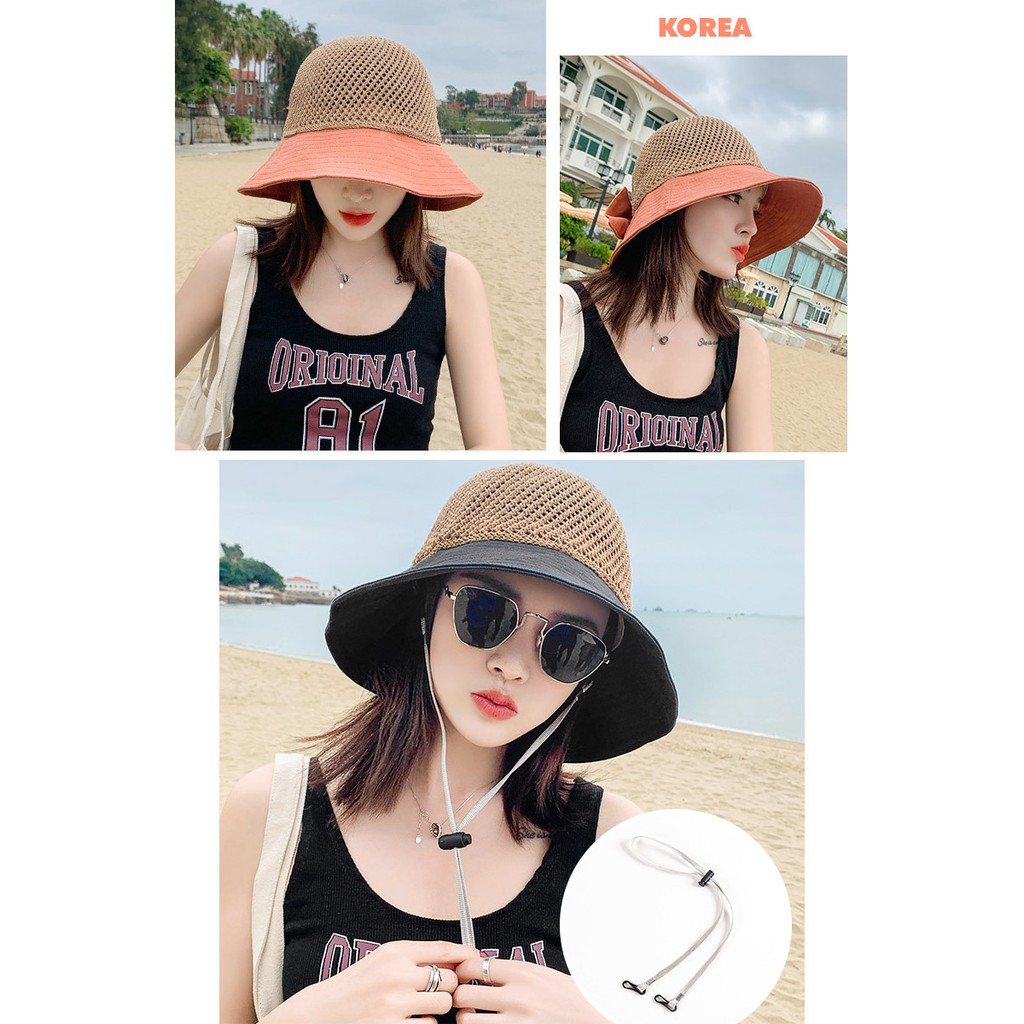 Nón Cói Phối Nơ Vành Rộng Cực Xinh P1746