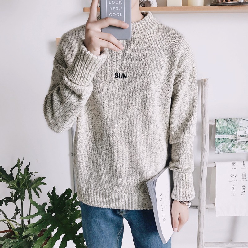 Áo Sweater Dệt Kim Dày Dáng Rộng Cổ Lọ Kiểu Hàn Quốc Thời Trang Mùa Đông Cho Nam | BigBuy360 - bigbuy360.vn