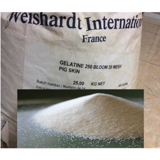 100gr bột gelatin Pháp Bloom 250 hạt mịn