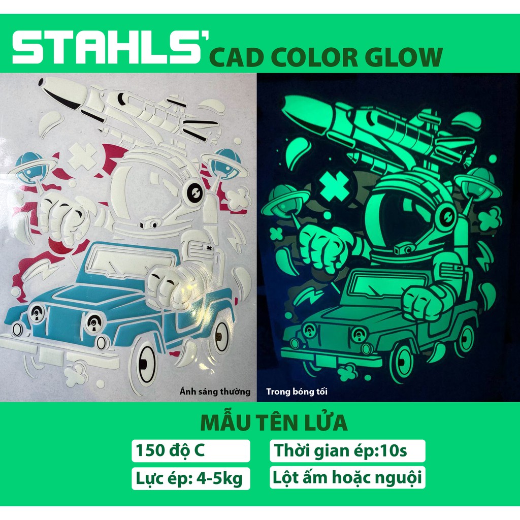 Mẫu hình ép - Glow Print (dạ quang in SIÊU SÁNG) - STAHLS