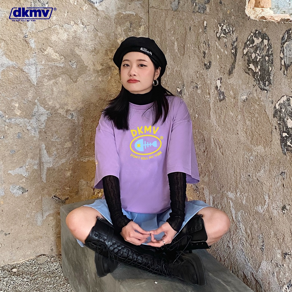 Áo thun unisex form rộng nữ nhiều màu Don't Kill My Vibe | DKMV Tee Logo Color