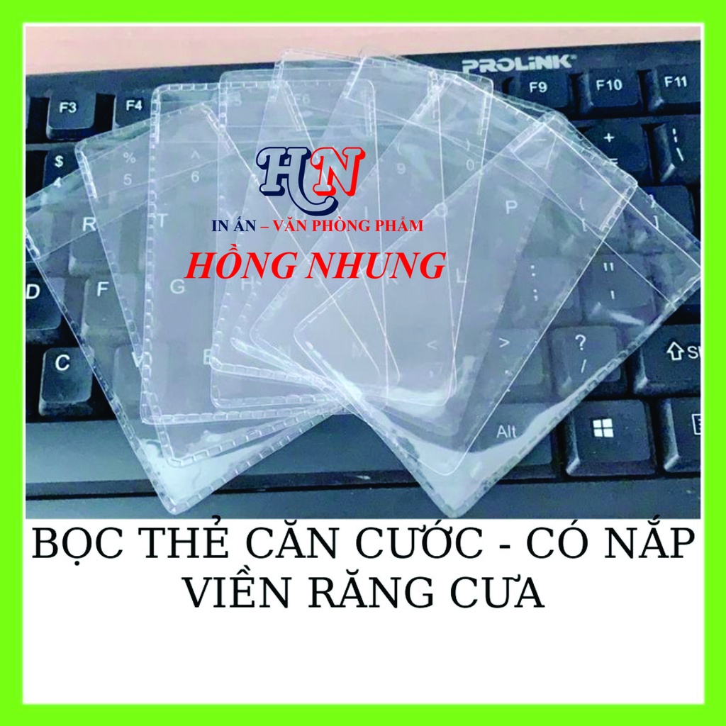 SÉT 5 CÁI: BỌC THẺ CĂN CƯỚC, BẰNG LÁI XE, THẺ PET - LOẠI CÓ NẮP, TRONG SUỐT