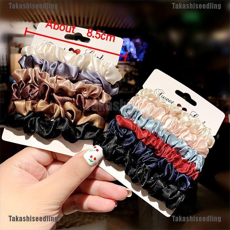 Bộ 6 Dây Cột Tóc Co Giãn Nhiều Màu Sắc Cho Nữ