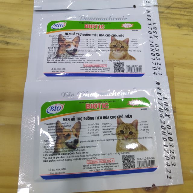 Men tiêu hóa cho chó mèo Biotic