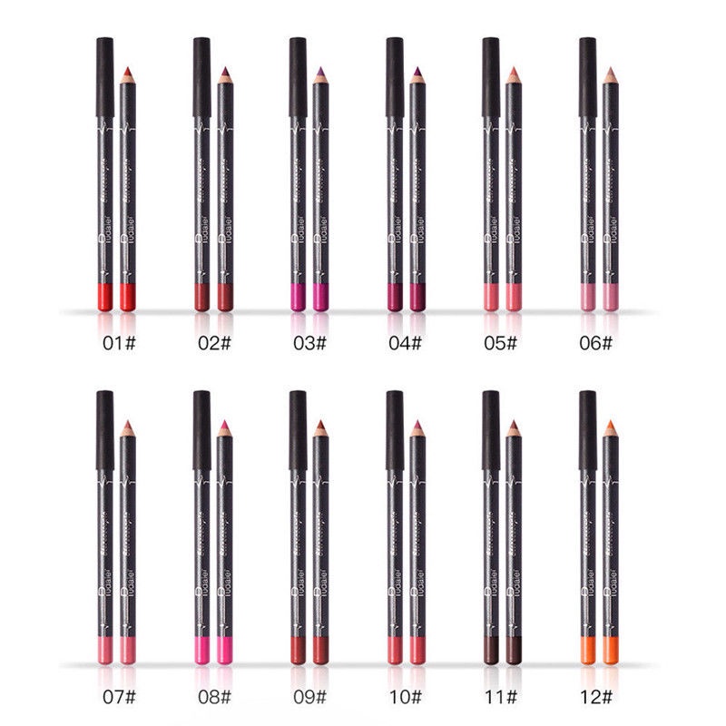 Set 12 Chì Kẻ Viền Môi Pudaier Chống Thấm Nước Và Lâu Trôi Cao Cấp