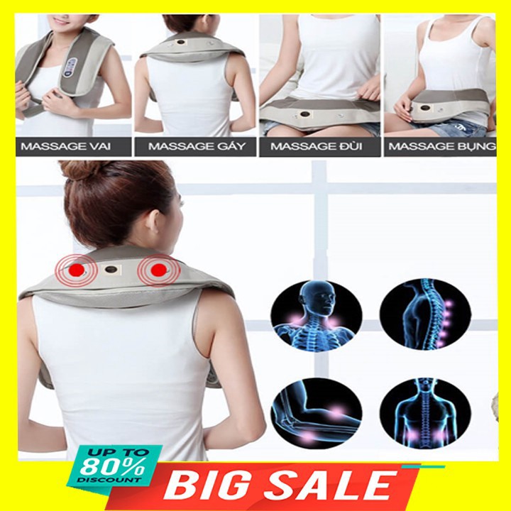 [ Flash Sale ] Gối massage cổ, vai, gáy, bụng, chân nhiều chế độ hàng khuyến mại của ensurrre(màu xanh)