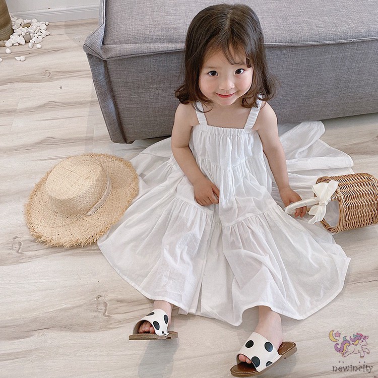 Đầm Chất Liệu Vải Cotton Dễ Thương Xinh Xắn Thời Trang Hàn Quốc Cho Bé