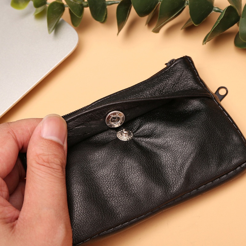 Ví Da Nhỏ Đựng Tiền Xu Kèm Móc Khóa Phong Cách Vintage