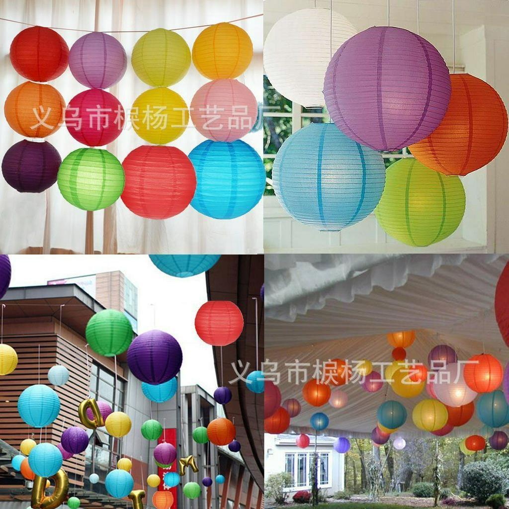 Đèn Lồng Vải Lụa Không Tua Chống Nước Trang Trí Nhiều Màu 20/25/30cm Mã D007