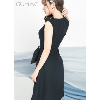 Đầm cổ V phối phụ kiện GUMAC MS04948_DEN