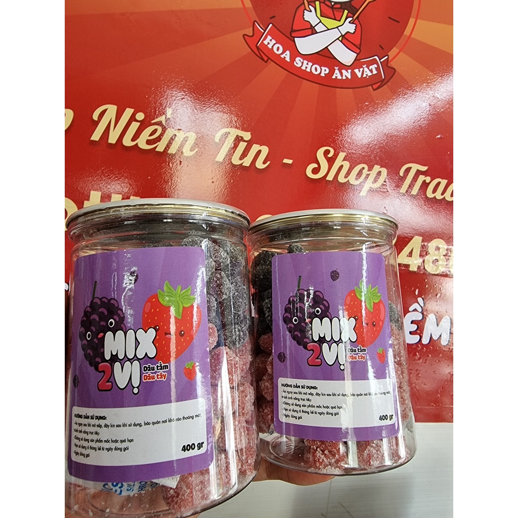 Kẹo dâu tây mix dâu tằm vị chua ngọt thơm ngon 500g - H FOODS