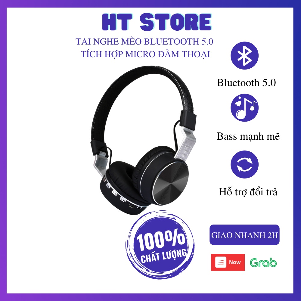 Tai Nghe/Headphone Bluetooth 5.0 Không Dây Tích Hợp Micro Đàm Thoại Chất Lượng Âm Thanh Nổi Kiểu Dáng Basic