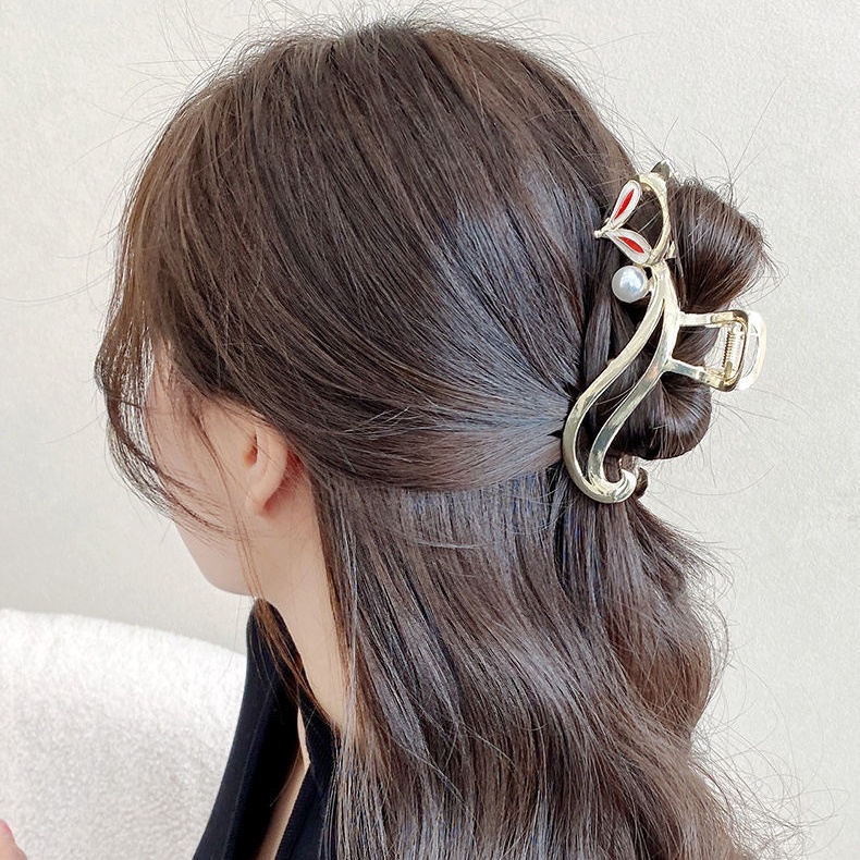 Kẹp Tóc Kim Loại Hình Đuôi Cá Mập Phong Cách Hàn Quốc Cho Nữ