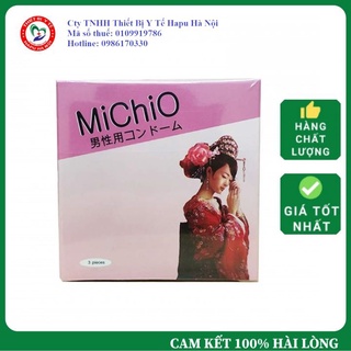 Bao cao su michio siêu mỏng, hộp 12c, 3c