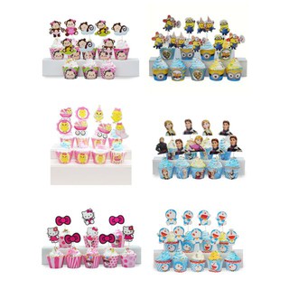 Tem cắm bánh cupcake nhiều mẫu set 6 cái