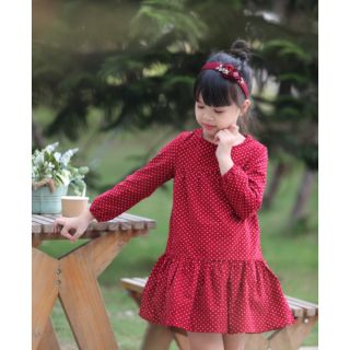 Váy nhung dài tay 2 lớp Happy Cat cho bé gái 2-3 tuổi (12-15kg)