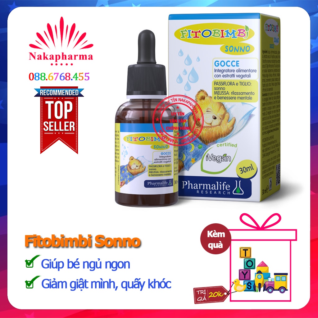Fitobimbi Sonno Gocce – Giúp bé ngủ ngon, không quấy khóc trằn trọc khó ngủ, dùng được cho trẻ sơ sinh