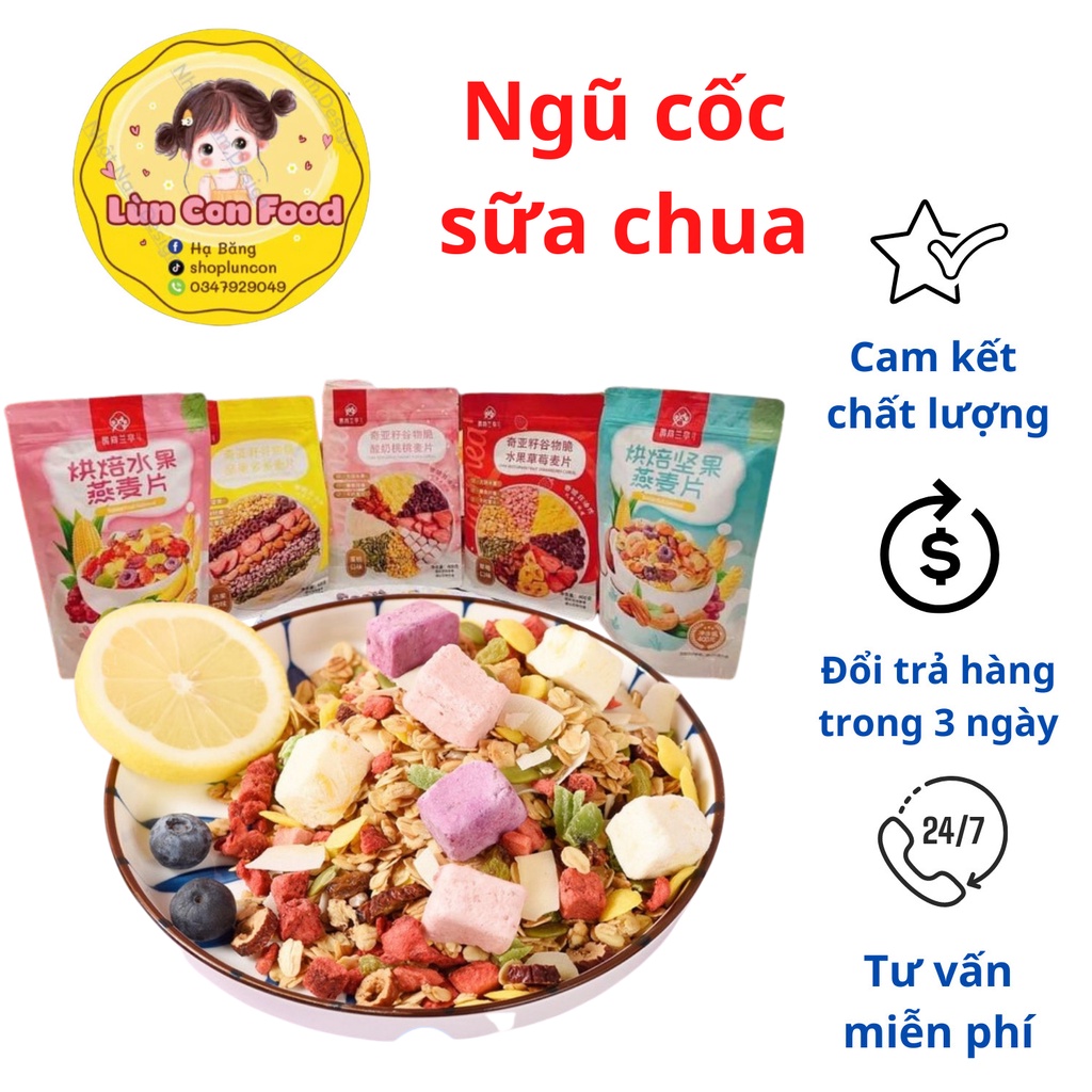 NGŨ CỐC SỮA CHUA QUESHANLANTING - NGŨ CỐC ĂN KIÊNG , GIẢM CÂN MIX HẠT , TRÁI CÂY SẤY - LÙN CON FOOD