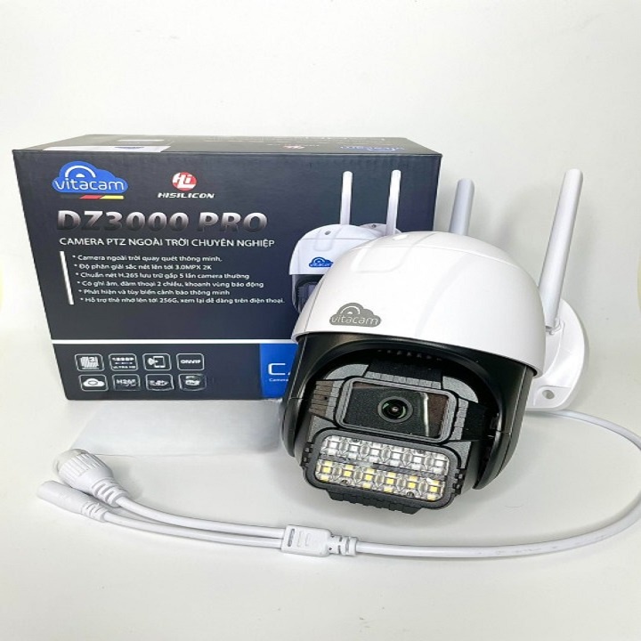 Camera Ngoài Trời Vitacam Dz-3000 3Mpx Xoay 350 Độ, Đàm Thoại 2 Chiều