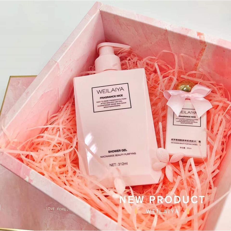 Sữa Tắm Trắng Da Hương Nước Hoa Weilaiya Lưu Hương Lâu Dưỡng Ẩm Trắng Da Toàn Thân 312ml + 60ml - Lvy Beuty | BigBuy360 - bigbuy360.vn