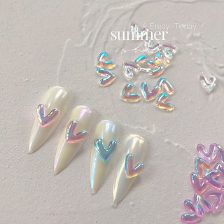 Set 20 Charm trái tim pha lê gắn móng