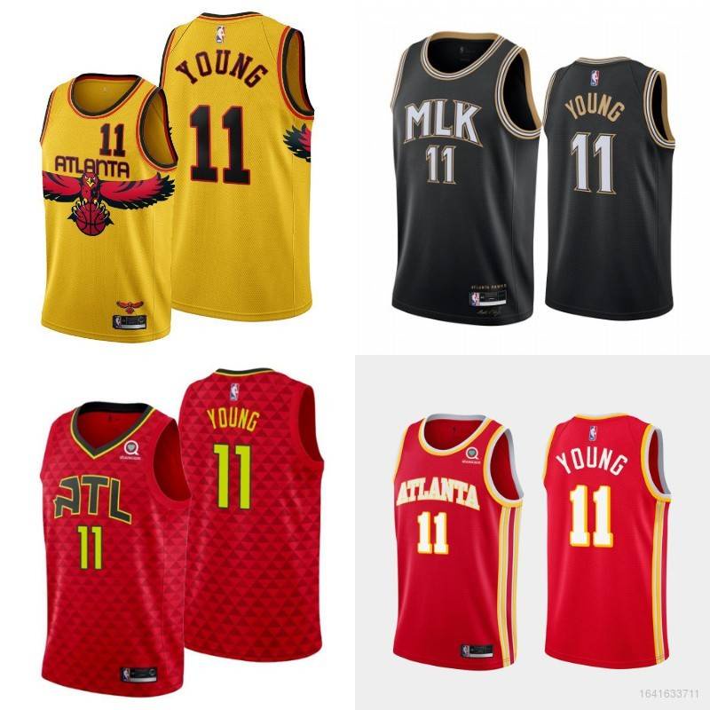 Áo thun bóng rổ jersey Atlanta Hawks 11/ Trae Young 75 sát nách phong cách thể thao