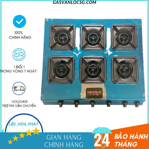 Bếp gas công nghiệp 6 họng,bếp gas 6 lò chuyên mỳ cay , bánh xèo