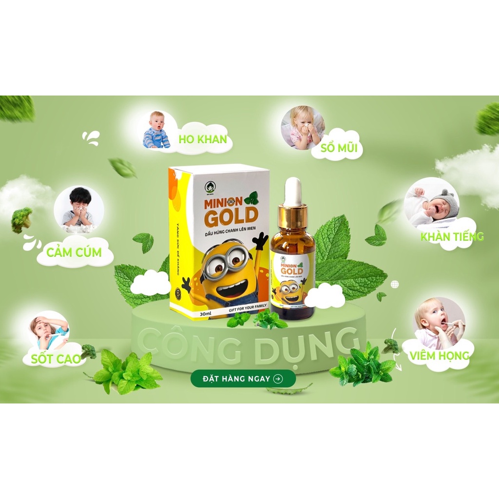 Dầu húng chanh Minion Gold 30ml mẫu mới