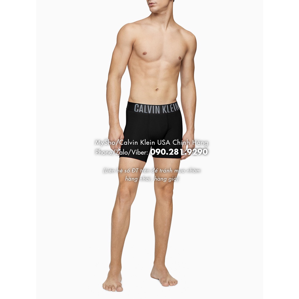 Quần lót CK Nam, Màu Đen với Intense Power và Loại quần Boxer Brief (Loại ống Dài)
