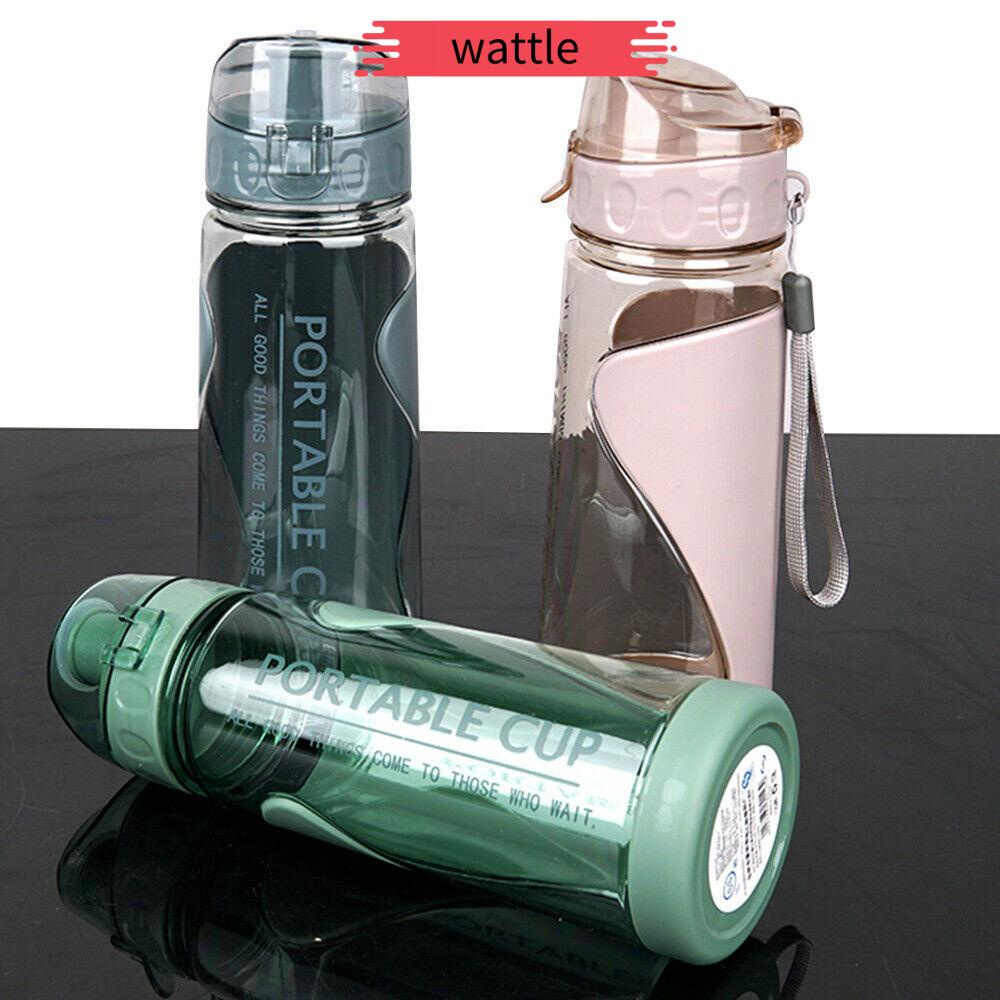 Bình nước thể thao bằng nhựa trong suốt chống rò rỉ nhiều màu dung tích 500ml tiện dụng