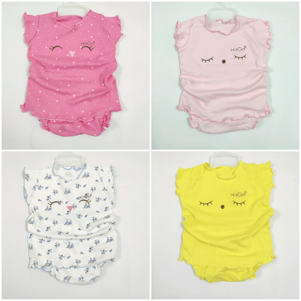 Bộ bé gái thun cotton Hotga cho bé từ 8-12kg (freesize 8-12kg)