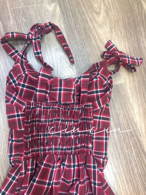 Đầm Caro Bố 2Dây Nơ Chân Xoè Chất Vải Đẹp Kèm  ẢNH THẬT | BigBuy360 - bigbuy360.vn