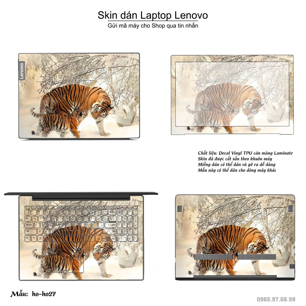 Skin dán Laptop Lenovo in hình Con hổ (inbox mã máy cho Shop)