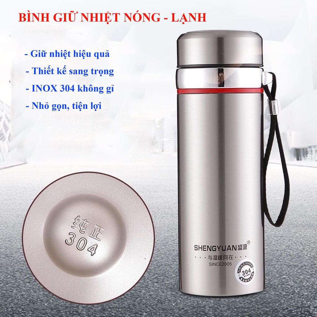 Bình giữ nhiệt INOX 304 không gỉ - Giữ nhiệt hiệu quả, dễ dàng sử dụng, nhỏ gọn, tiện lợi (HABI11)