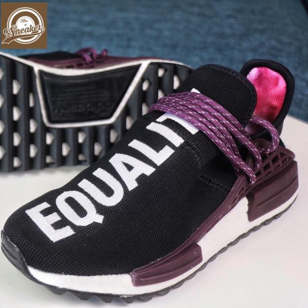 ( Xả kho ) - Giầy thể thao sneaker NMD HUMAN RACE EQUALiITY đen chữ trắng Còn Hàng đổi trả trong 7 ngày new *