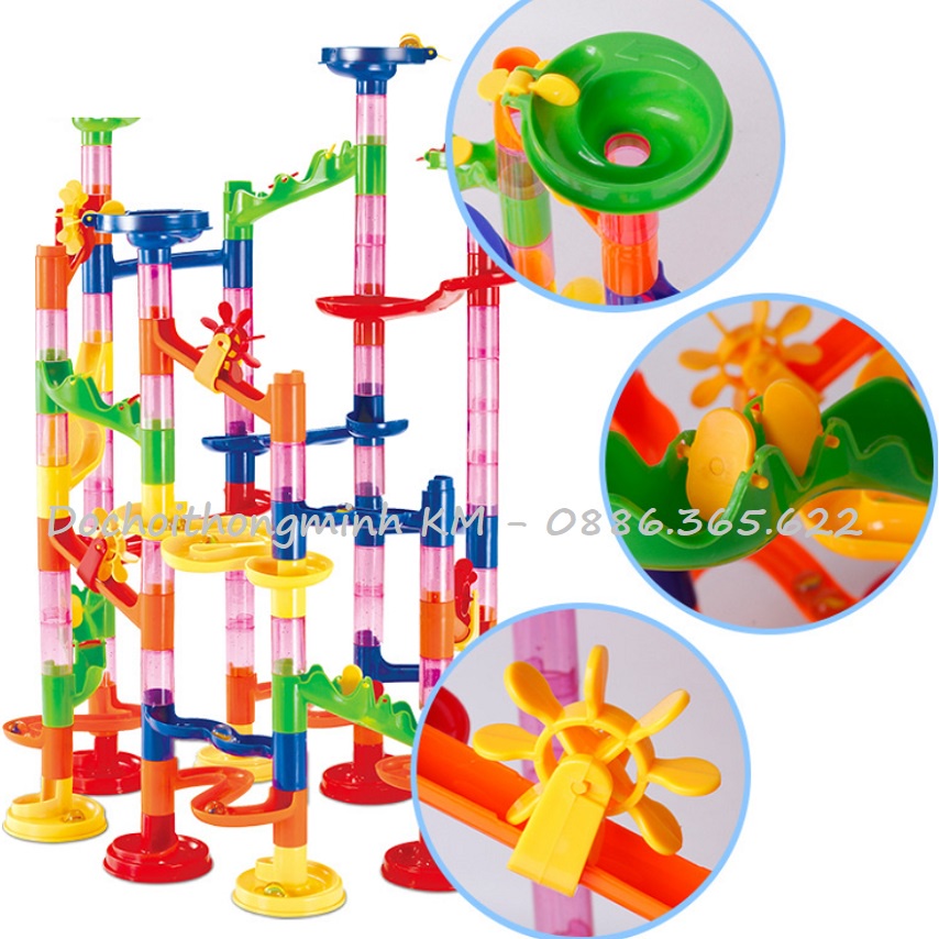 Đồ chơi tháp trượt bi lăn Mable Run gồm 105 chi tiết đồ chơi lắp ghép tháp mô hình thả bi cho trẻ em