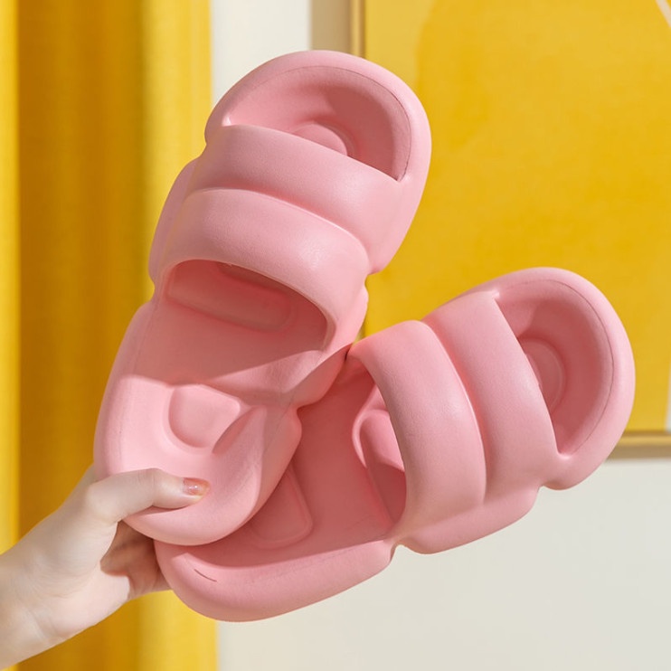 Dép đúc quai ngang dáng xoắn sáng tạo nguyên khối Ulzzang Hàn Quốc thời trang nam nữ đi chơi biển giá rẻ