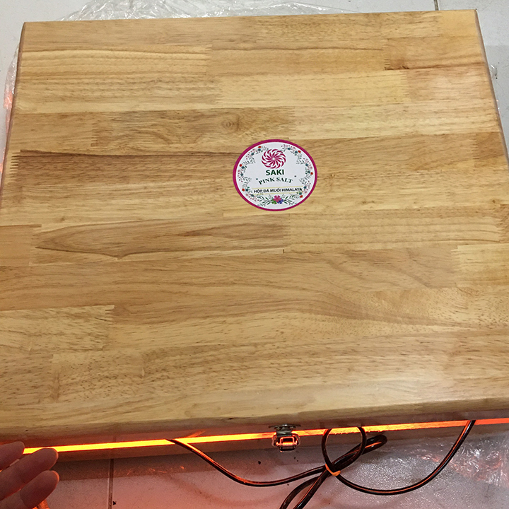 Bộ bàn thiền đá muối Himalaya 4 viên 5*20*20cm loại đẹp-Đủ bộ dây dimmer, 4 bóng đèn