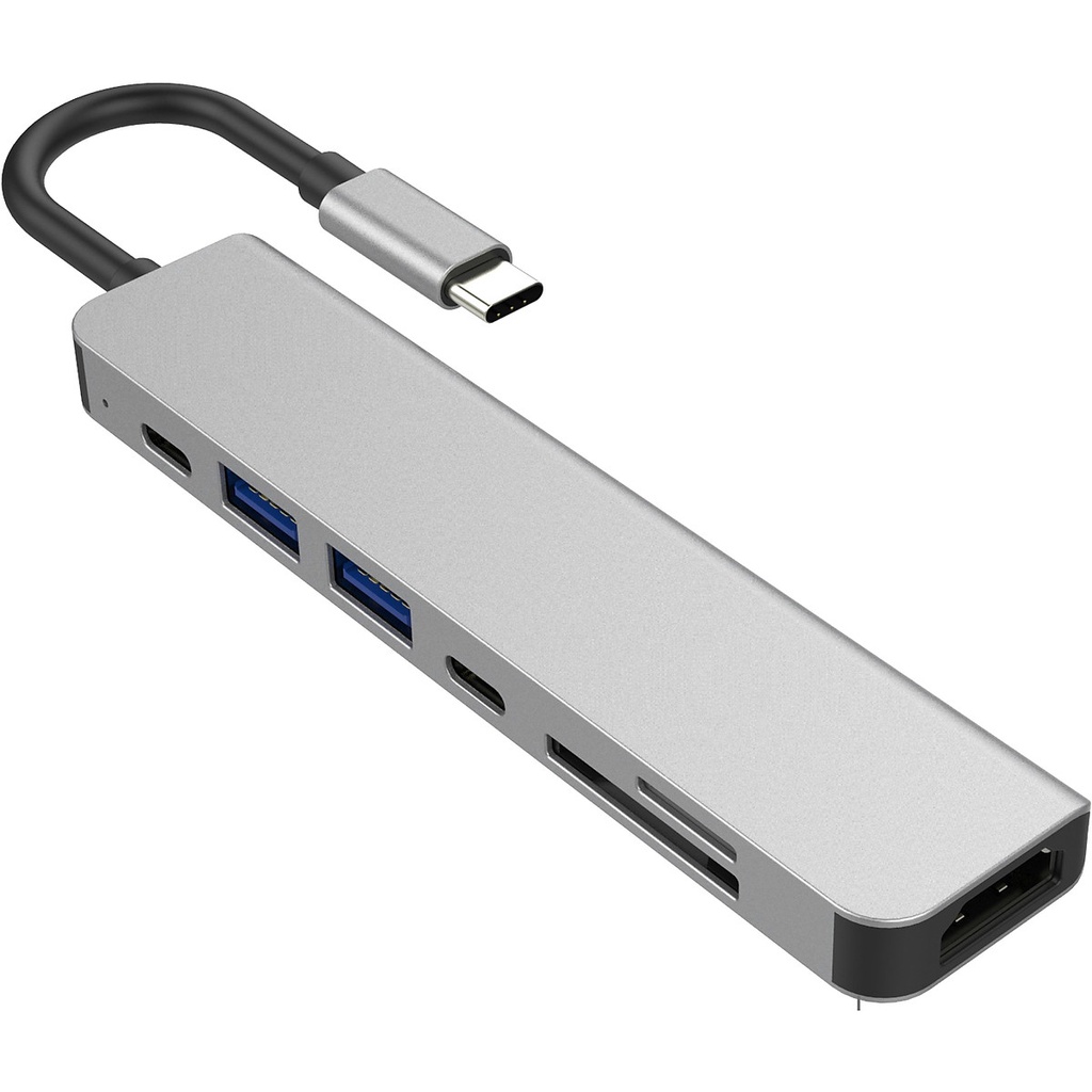 Hub USB Type-C 7in1 Cổng HDMI 4K 60Hz/ USB 3.0/ SD/ TF/ PD 50538 - 7in1-1 60Hz