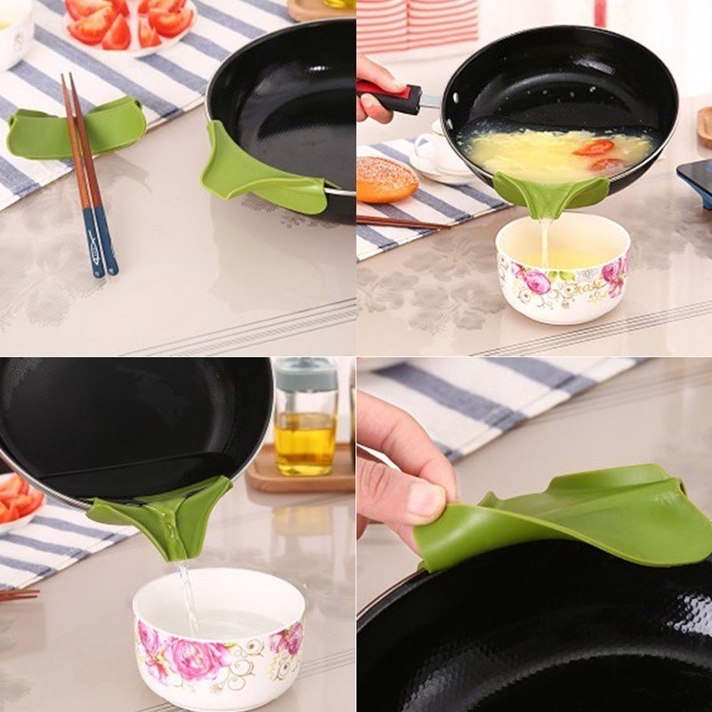 Đầu kẹp silicon vành tròn gắn miệng nồi chỉnh hướng đổ nước chống tràn tiện dụng cho nhà bếp