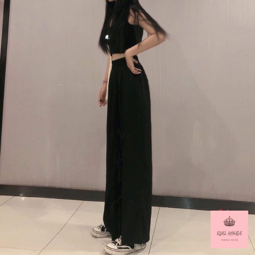 Quần suông đan một bên chân Hot Trend Edel 2021 Có Ảnh Thật