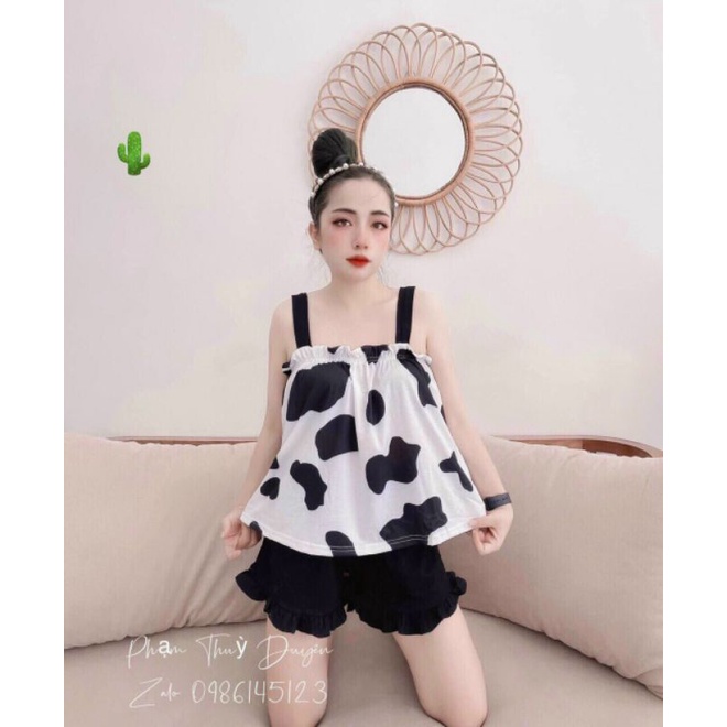 Set áo bò sữa quần đùi bèo xinh
