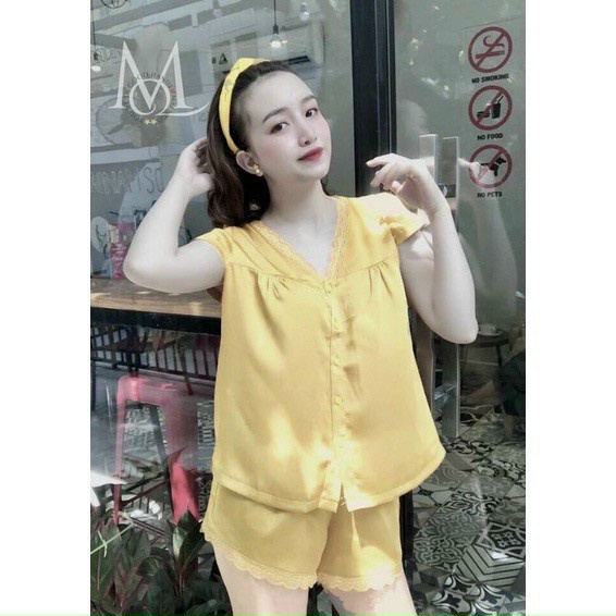 Đồ Mặc Nhà, Đồ Ngủ Mặc Nhà Chất Lụa Satin Màu Trơn, Full Màu Form Rộng Rãi Thoải Mái. dưới 58kg