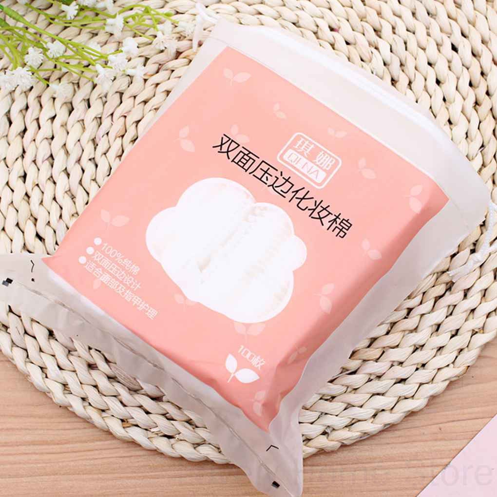 (Hàng Mới Về) Bộ 100 Miếng Bông Tẩy Trang Bằng Cotton Tiện Dụng