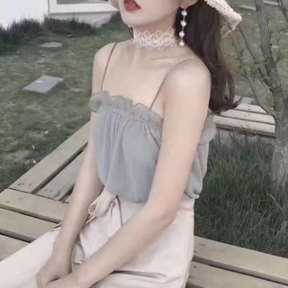 Áo 2 dây bèo ngực (sẵn ghi + ảnh thật)