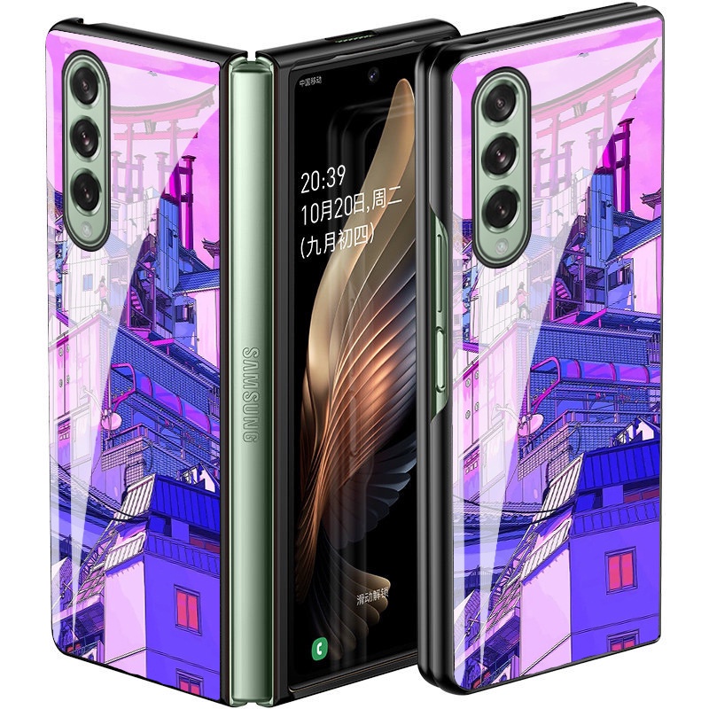 Ốp điện thoại phối kính cường lực thời trang cho Samsung Galaxy Z Fold 3 Z Fold 2 Z Flip 3 Z Flip 5g