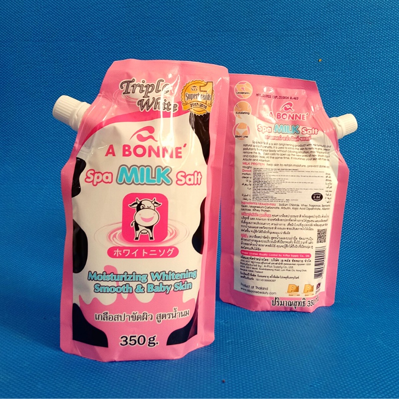 Muối Tăm Sữa Bò Abonne - Tẩy Tế Bào Chết Body Và Mặt Thái Lan Hương Sữa Tươi 350g
