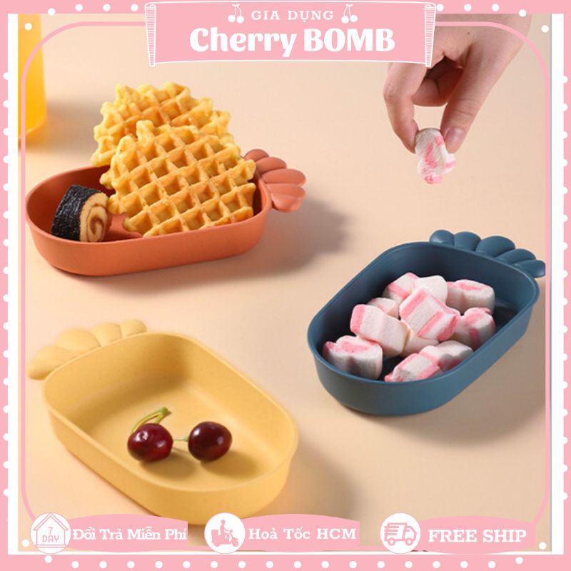 Đĩa Hình Cà Rốt Bằng Nhựa Lúa Mạch An Toàn Dày Dặn Đựng Thức Ăn