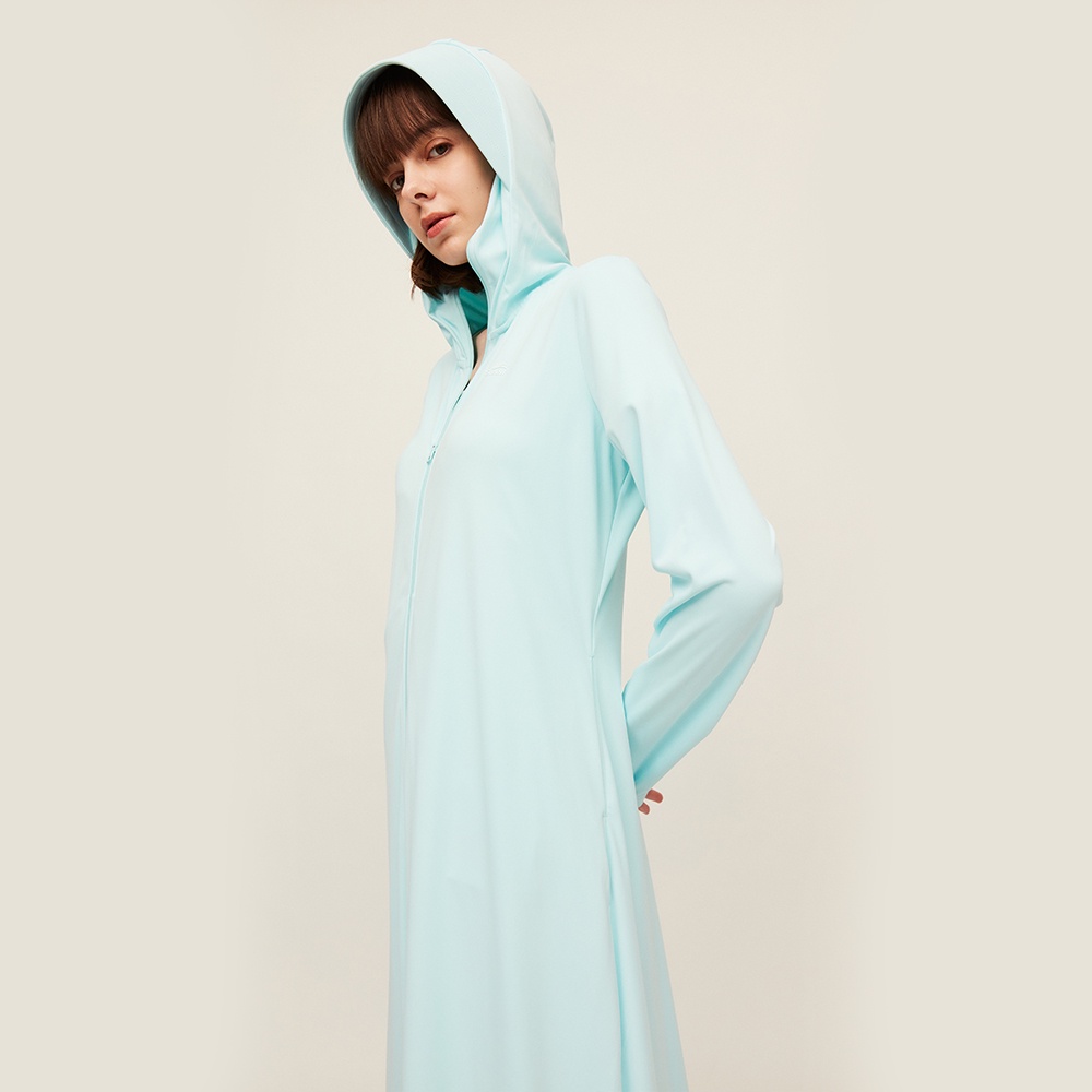OhSunny Áo khoác chống nắng chống tia UV dáng dài thoáng khí hợp thời trang UPF50+